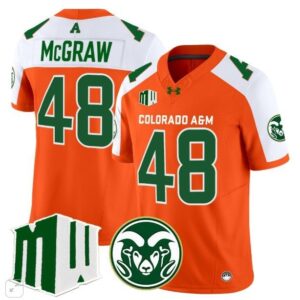 Fum McGraw  #48 Colorado State Rams Home Vapor Patch   Orange Alternate