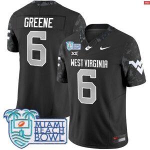Garrett Greene  #6 West Virginia Mountaineers 2025 Miami Beach Bowl Vapor  Black