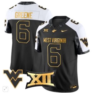 Garrett Greene  #6 West Virginia Mountaineers Vapor Patch   Black Alternate