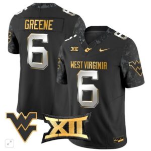 Garrett Greene  #6 West Virginia Mountaineers Vapor Patch   Black Limited