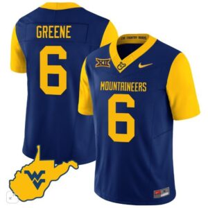 Garrett Greene  #6 West Virginia Mountaineers Vapor Patch   Navy Alternate