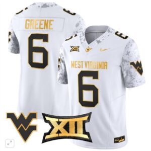 Garrett Greene  #6 West Virginia Mountaineers Vapor Patch   White Gold