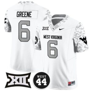 Garrett Greene  #6 West Virginia Mountaineers Vapor West 44 Patch   White