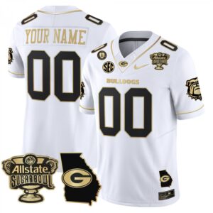 Georgia Bulldogs Custom  Sugar Bowl Georgia Map Vapor   White Gold