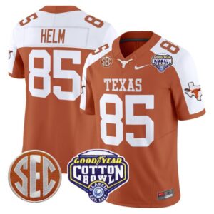 Gunnar Helm  #85 Texas Longhorns Cotton Bowl Patch   Orange Alternate