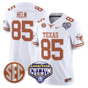 Gunnar Helm  #85 Texas Longhorns Cotton Bowl Patch College   White