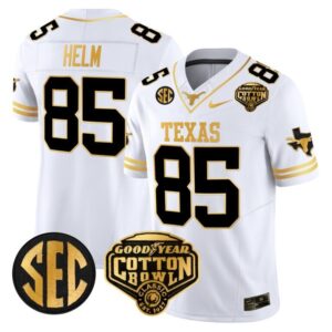 Gunnar Helm  #85 Texas Longhorns Cotton Bowl Patch College   White Gold