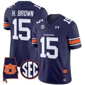 Hank Brown  #15 Auburn Tigers Alabama Patch Vapor SEC   Navy
