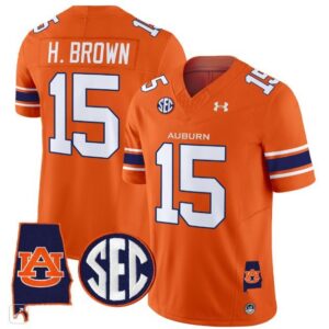 Hank Brown  #15 Auburn Tigers Alabama Patch Vapor SEC   Orange