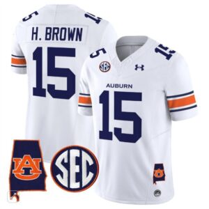 Hank Brown  #15 Auburn Tigers Alabama Patch Vapor SEC   White