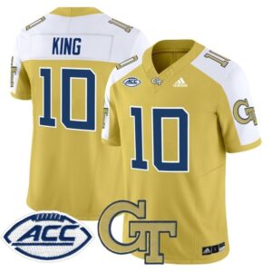 Haynes King  #10 Georgia Tech Yellow Jackets ACC Vapor   Gold Alternate