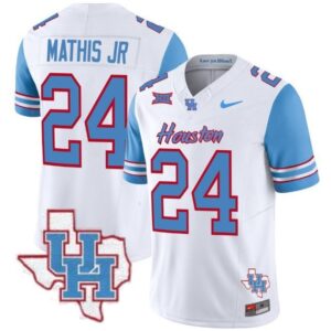 Houston Cougars Tony Mathis Jr.  #24 Oilers Inspired Vapor   Blue Alternate