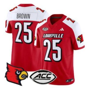 Isaac Brown  #25 Louisville Cardinals ACC Vapor Patch   Red Alternate