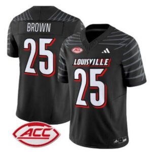 Isaac Brown  #25 Louisville Cardinals ACC Vapor Patch College   Black