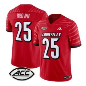 Isaac Brown  #25 Louisville Cardinals ACC Vapor Patch College   Red