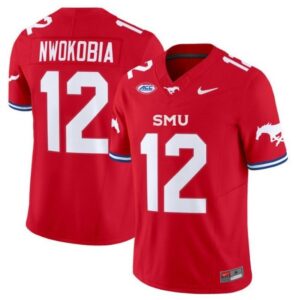Isaiah Nwokobia  #12 SMU Mustangs Icy Whites Vapor College   Red