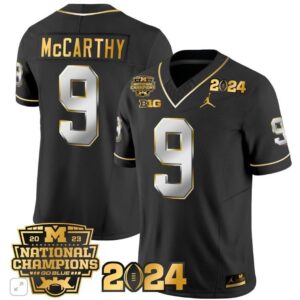 J.J. McCarthy  #9 Michigan Wolverines 2024 CFP National Champions Vapor  Black Limit