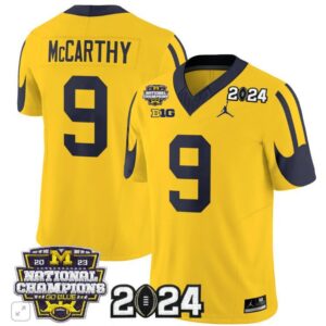 J.J. McCarthy  #9 Michigan Wolverines 2024 CFP National Champions Vapor  Gold