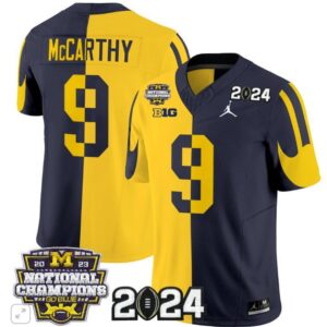 J.J. McCarthy  #9 Michigan Wolverines 2024 CFP National Champions Vapor  Split