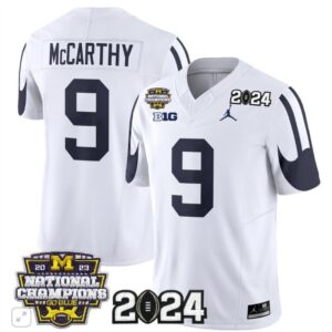 J.J. McCarthy  #9 Michigan Wolverines 2024 CFP National Champions Vapor  White