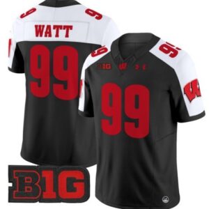 J.J. Watt  #99 Wisconsin Badgers B1G Vapor Patch College   Black Alternate