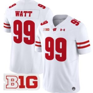 J.J. Watt  #99 Wisconsin Badgers B1G Vapor Patch College   White