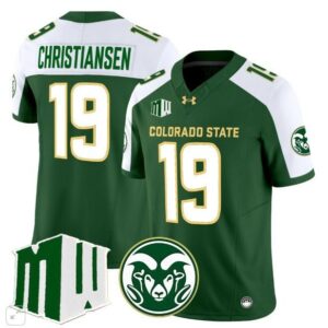 Jack Christiansen  #19 Colorado State Rams Home Vapor Patch   Green Alternate