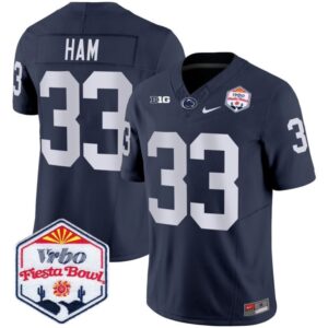 Jack Ham  #33 Penn State Nittany Lions Fiesta Bowl Patch   Navy