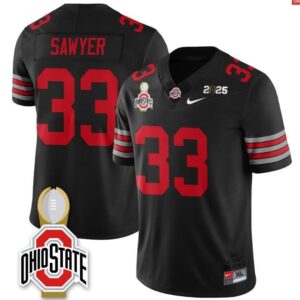 Jack Sawyer  #33 Ohio State Buckeyes 2025 National Champions   Black