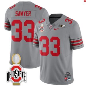 Jack Sawyer  #33 Ohio State Buckeyes 2025 National Champions   Gray