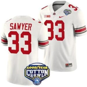 Jack Sawyer  #33 Ohio State Buckeyes Cotton Bowl Patch   White