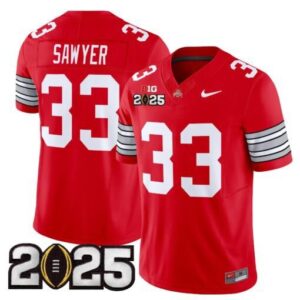 Jack Sawyer  #33 Ohio State Buckeyes Heritage Stripe 2025 CFP Final   Red