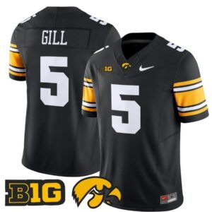 Jacob Gill  #5 Iowa Hawkeyes Home Vapor B1G Patch   Black