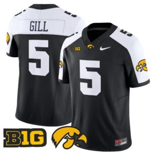 Jacob Gill  #5 Iowa Hawkeyes Vapor B1G Patch   Black Alternate