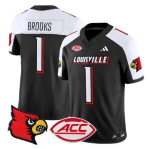 Ja'Corey Brooks  #1 Louisville Cardinals ACC Vapor Patch   Black Alternate