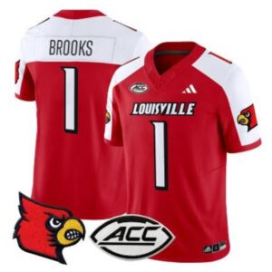 Ja'Corey Brooks  #1 Louisville Cardinals ACC Vapor Patch   Red Alternate
