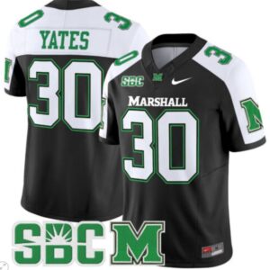 Jaden Yates  #30 Marshall Thundering Herd Vapor Patch   Black Alternate