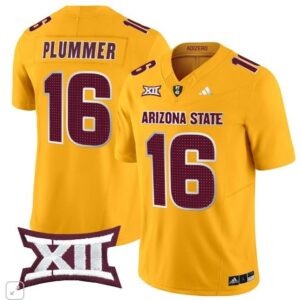 Jake Plummer  #16 Arizona State Sun Devils Home Patch Vapor   Gold