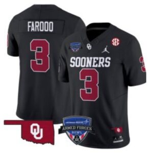 Jalil Farooq  #3 Oklahoma Sooners 2025 Armed Forces Bowl Patch   Black