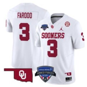 Jalil Farooq  #3 Oklahoma Sooners 2025 Armed Forces Bowl Patch   White