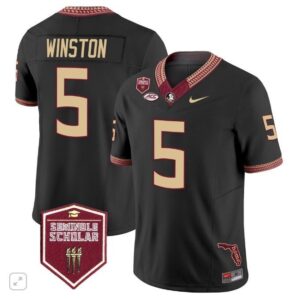 Jameis Winston  #5 Florida State Seminoles Scholar Patch Vapor   Black