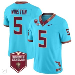 Jameis Winston  #5 Florida State Seminoles Scholar Patch Vapor   Blue