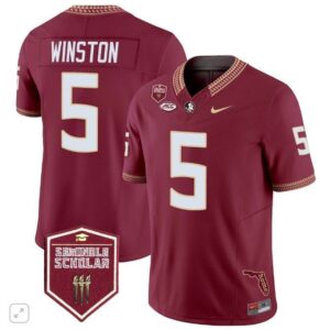 Jameis Winston  #5 Florida State Seminoles Scholar Patch Vapor   Maroon