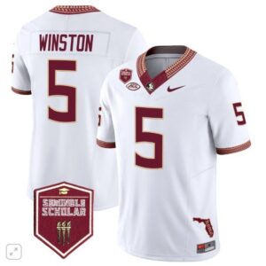 Jameis Winston  #5 Florida State Seminoles Scholar Patch Vapor   White