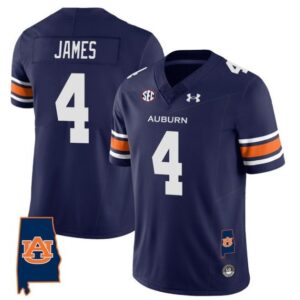 James  #4 Auburn Tigers Alabama Patch Vapor SEC   Navy