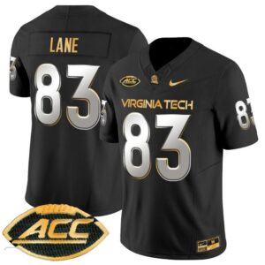 Jaylin Lane  #83 Virginia Tech Hokies Coach Frank Beamer   Black Limited