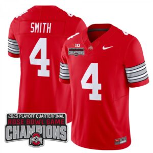 Jeremiah Smith  #4 Ohio State Buckeyes 2025 Rose Bowl Champions Patch   Red