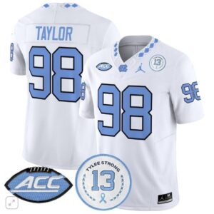 Lawrence Taylor  #98 North Carolina Tar Heels Vapor Tylee Strong 13   White