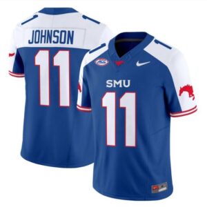 Lj Johnson JR.  #11  SMU Mustangs Icy Whites Vapor   Blue Alternate