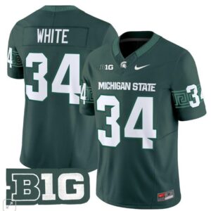 Lorenzo White  #34 Michigan State Spartans Vapor B1G Patch College   Black